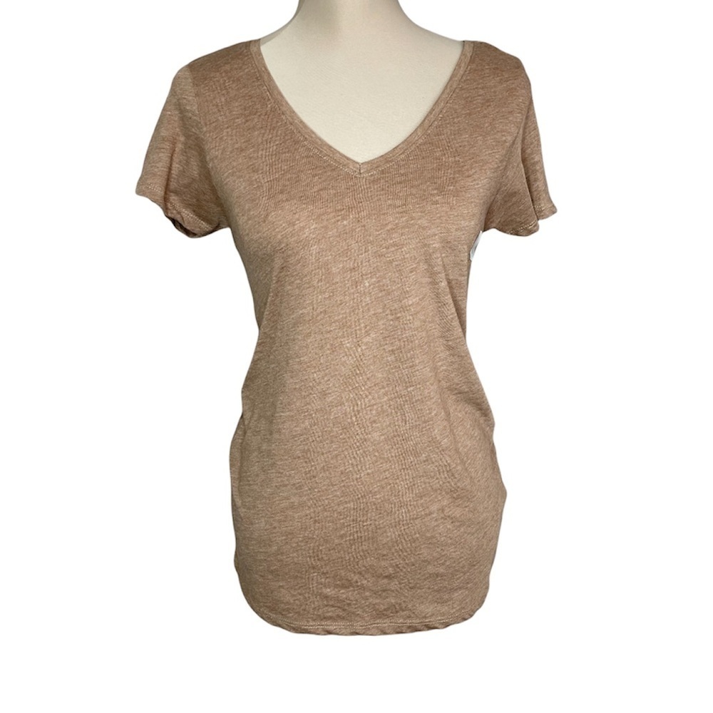 Primark Slouchy Tee V-Neck Tan Color Sz Small Women’s